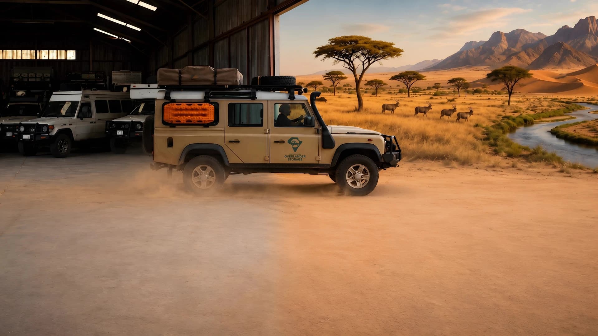 SAOS secure storage facility and African landscape